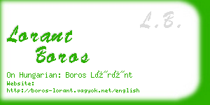 lorant boros business card